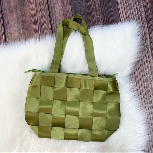 Urban Outfitters Handbags - SOLD Bright Green Seatbelt Woven Shoulder Bag